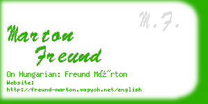 marton freund business card